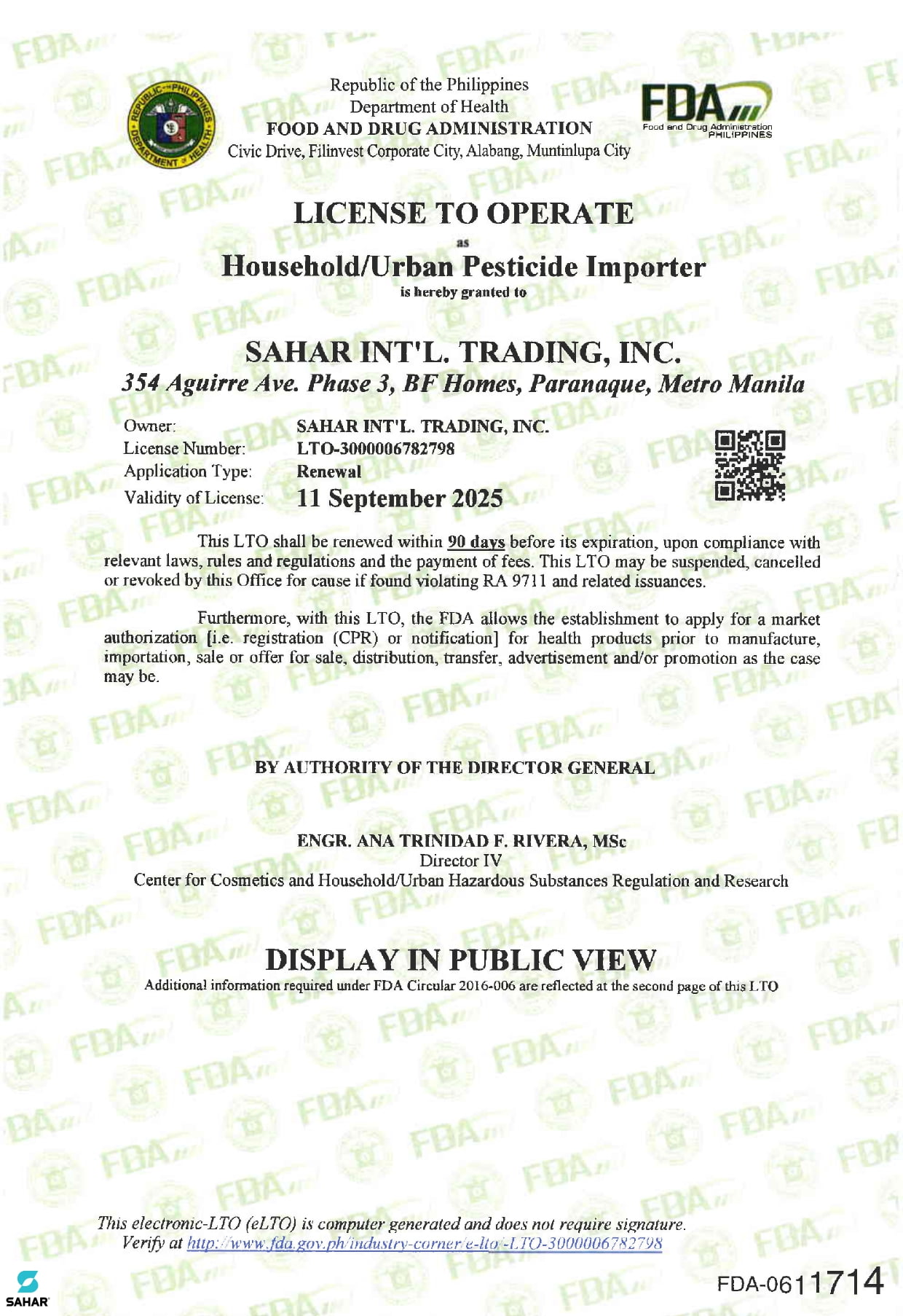 LTO - SAHAR INT'L TRADING INC. - Household Urban Pesticide Importer_11Sep2025_page-0001
